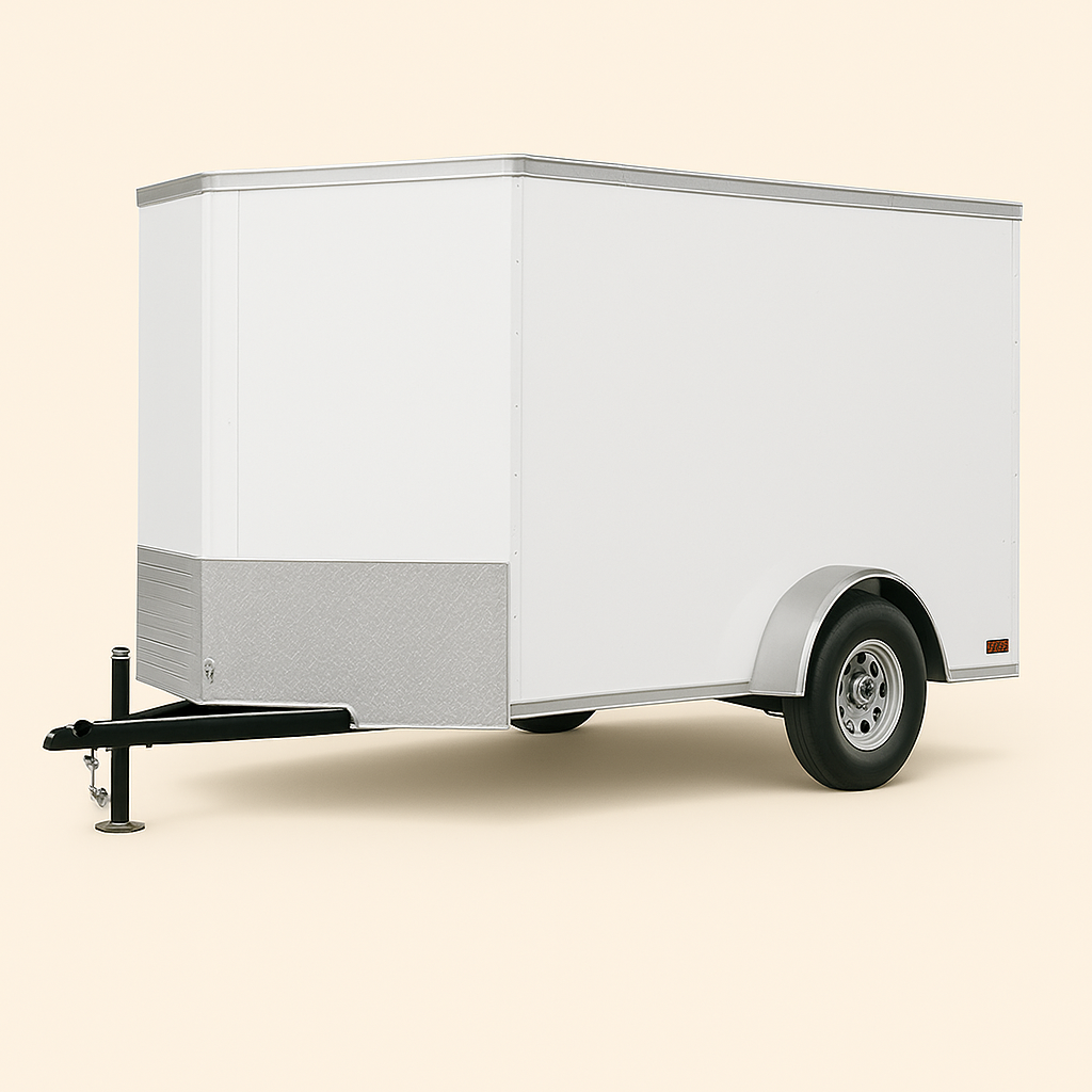 Remorque fermée galvanisée 12x6' avec porte basculante arrière